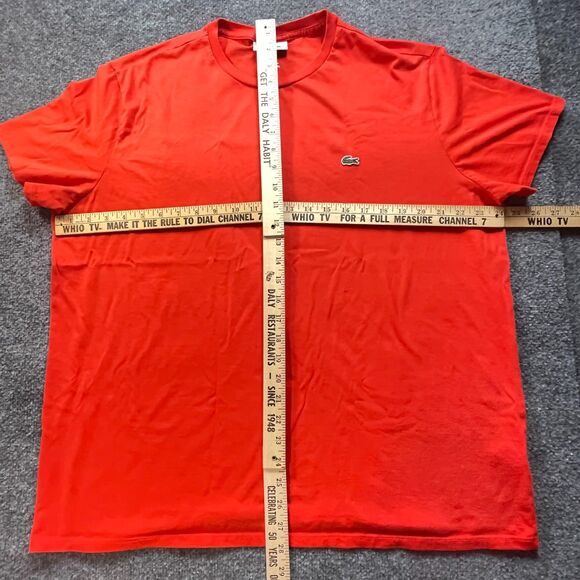 Lacoste Shirt Mens 3XL Red Regular Fit Crew Neck Short Sleeve Logo Tee XXXL - Picture 7 of 9